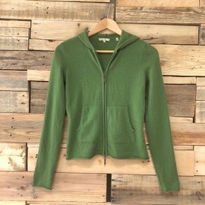 Green Cashmere Vince Zip Up